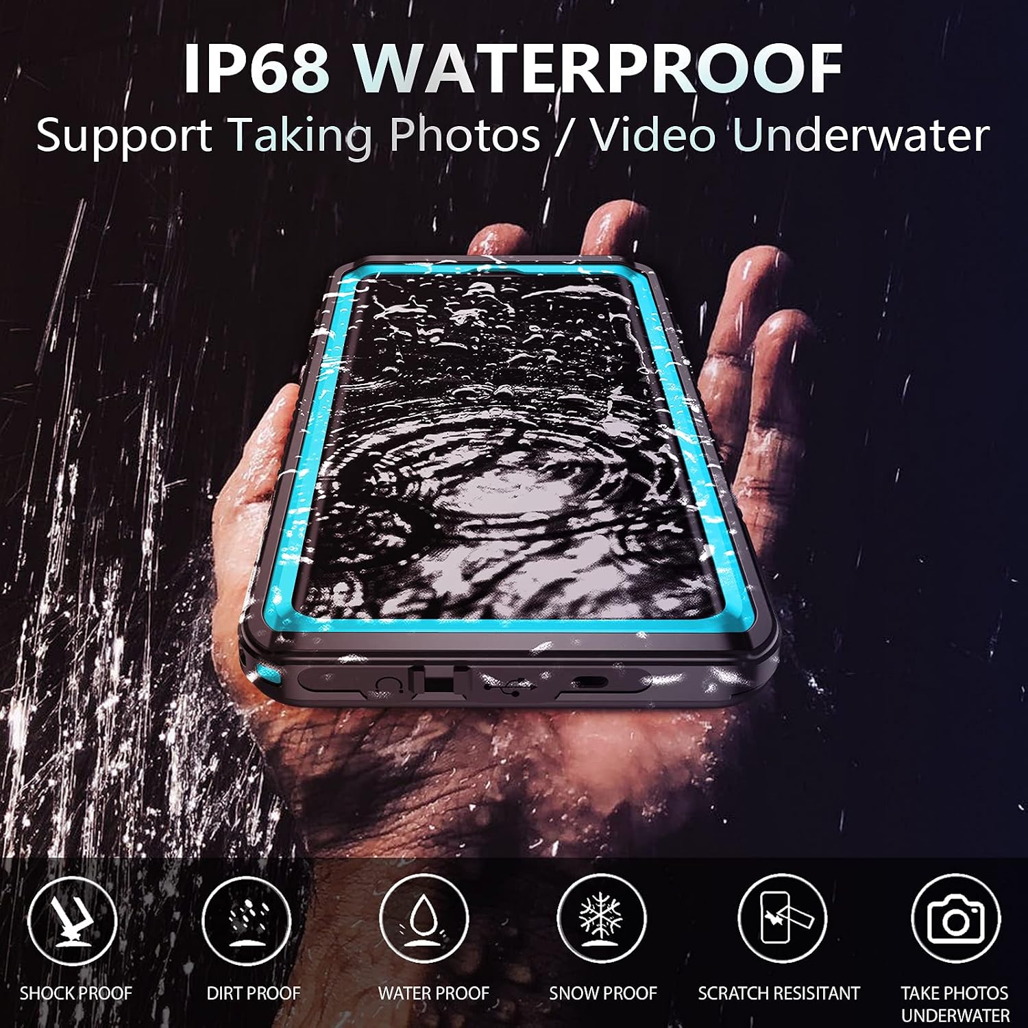 Temdan Samsung Galaxy S10 Plus Case Waterproof,Clear Sound Quality Built in Screen Protector with Fingerprint Film Full Body Heavy Duty Shockproof IP68 Waterproof Case for Galaxy S10 Plus 6.4 inch