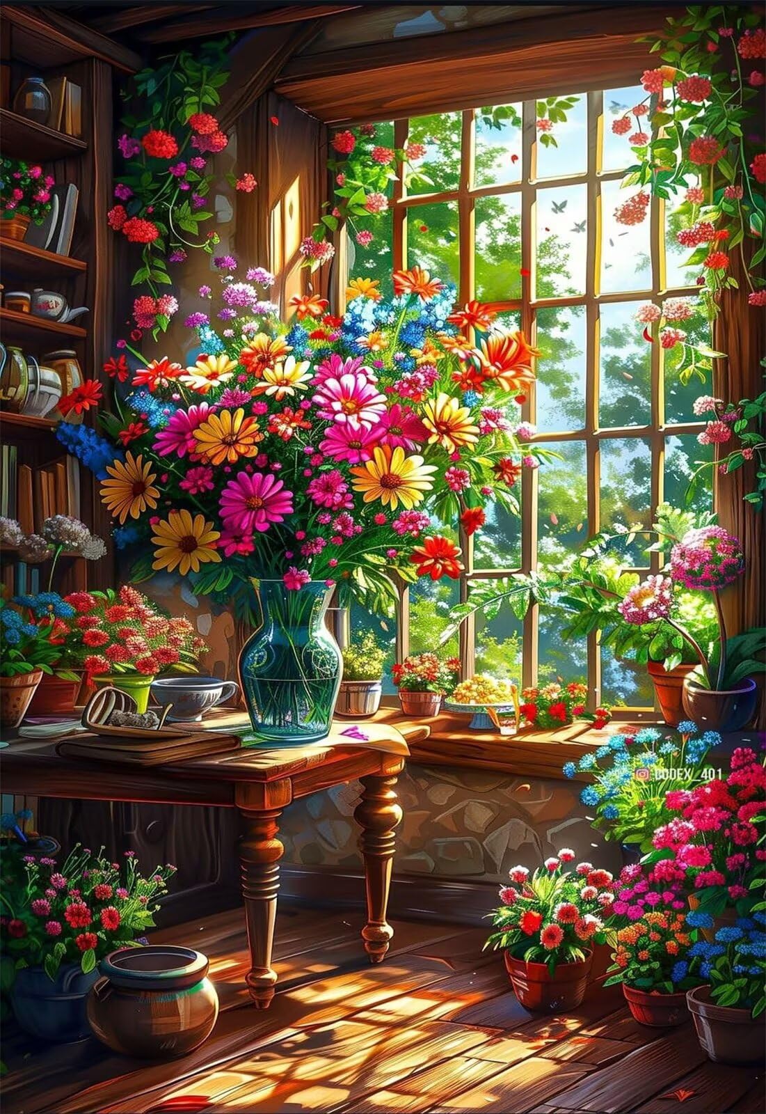 Puzzle 1500 Piezas para Adultos y Familia - Jarrón Flores | Rompecabezas de 87x57 cm | Juego de Mesa de Descompresión y Relajación Cumpleaños