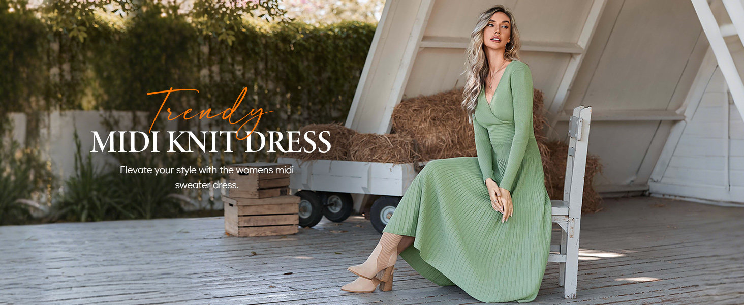 Saodimallsu Womens Long Sleeve Midi Sweater Dress Wrap V Neck Pleated A Line Fit Flare Elegant Knit Maxi Dress Beige at Amazon Women's Clothing store Saodimallsu Womens Long Sleeve Midi Sweater Dress Wrap V Neck Pleated A Line Fit Flare Elegant Knit Maxi Dress Beige at Amazon Women's Clothing store