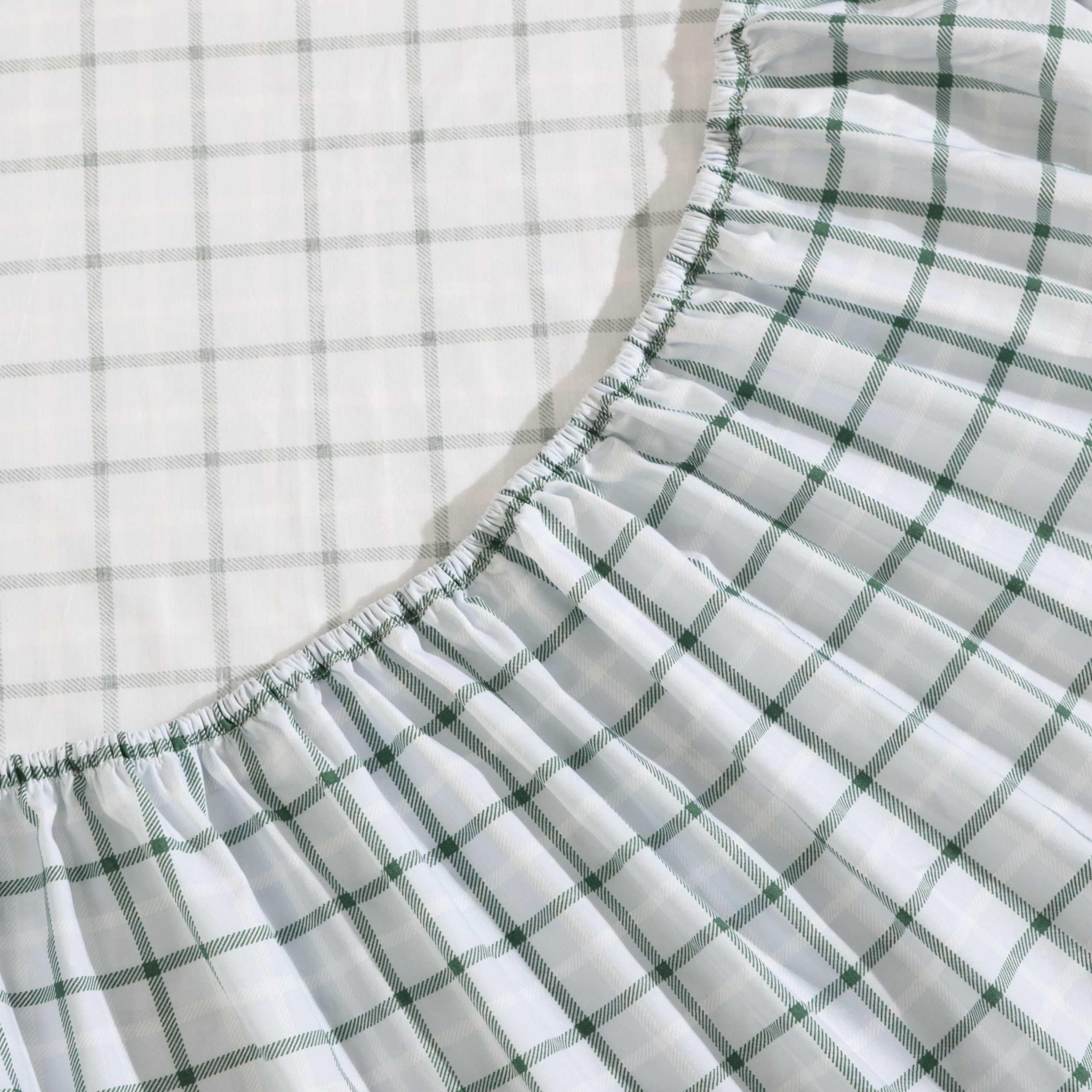 Eddie Bauer - Set di lenzuola doppie, set di biancheria da letto in percalle di cotone di alta qualità, decorazione per la casa, certificato Oeko-Tex (classico plaid verde Tattersall, doppio)