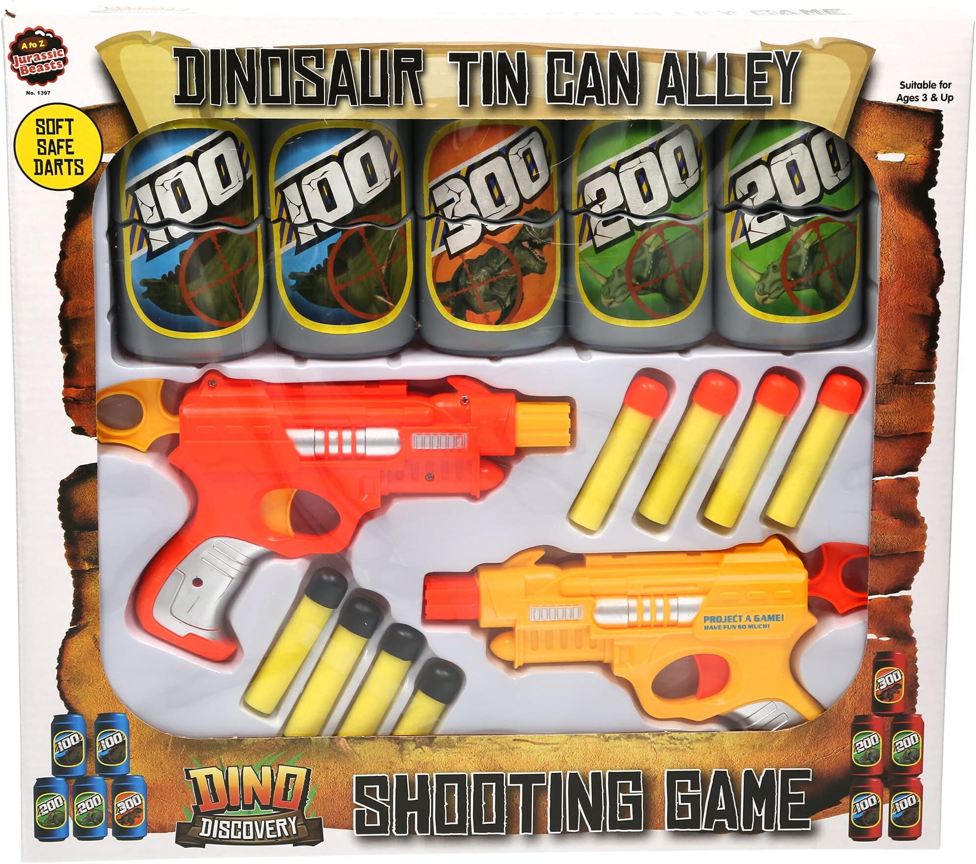 A to Z 1397 Dinosaur Tin Can Alley Shooting Game