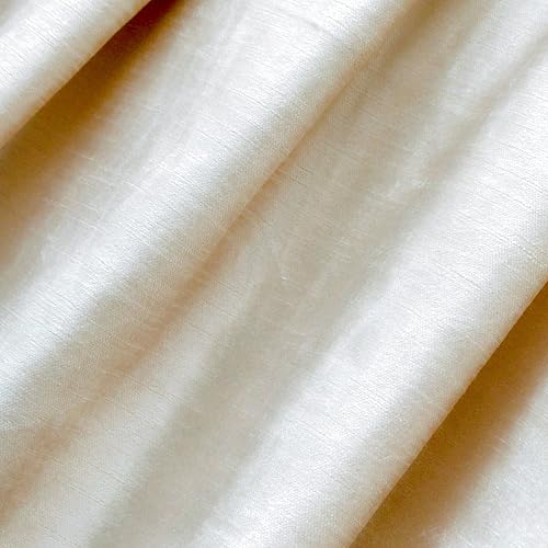 Miniatura 4 de Tela de terciopelo de algodón marfil por The Yard, 54 pulgadas o 53.9 in de ancho, 4 yardas continuas Tela de terciopelo marfil, Tela de cortina de