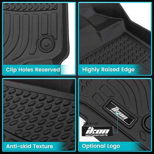 Miniatura 3 de FREEMOTOR802 Compatible con Ford F-150 Crew Cab 2015-2022, alfombrillas moldeadas en 3D negras, almohadilla de protección delantera y trasera, 3