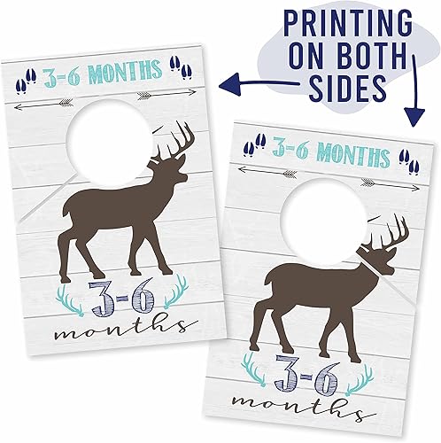 Miniatura 3 de 7 divisores organizadores de armario para guardería de bebé Woodland para ropa de niño, organización de suspensión de tamaño de ciervo azul para