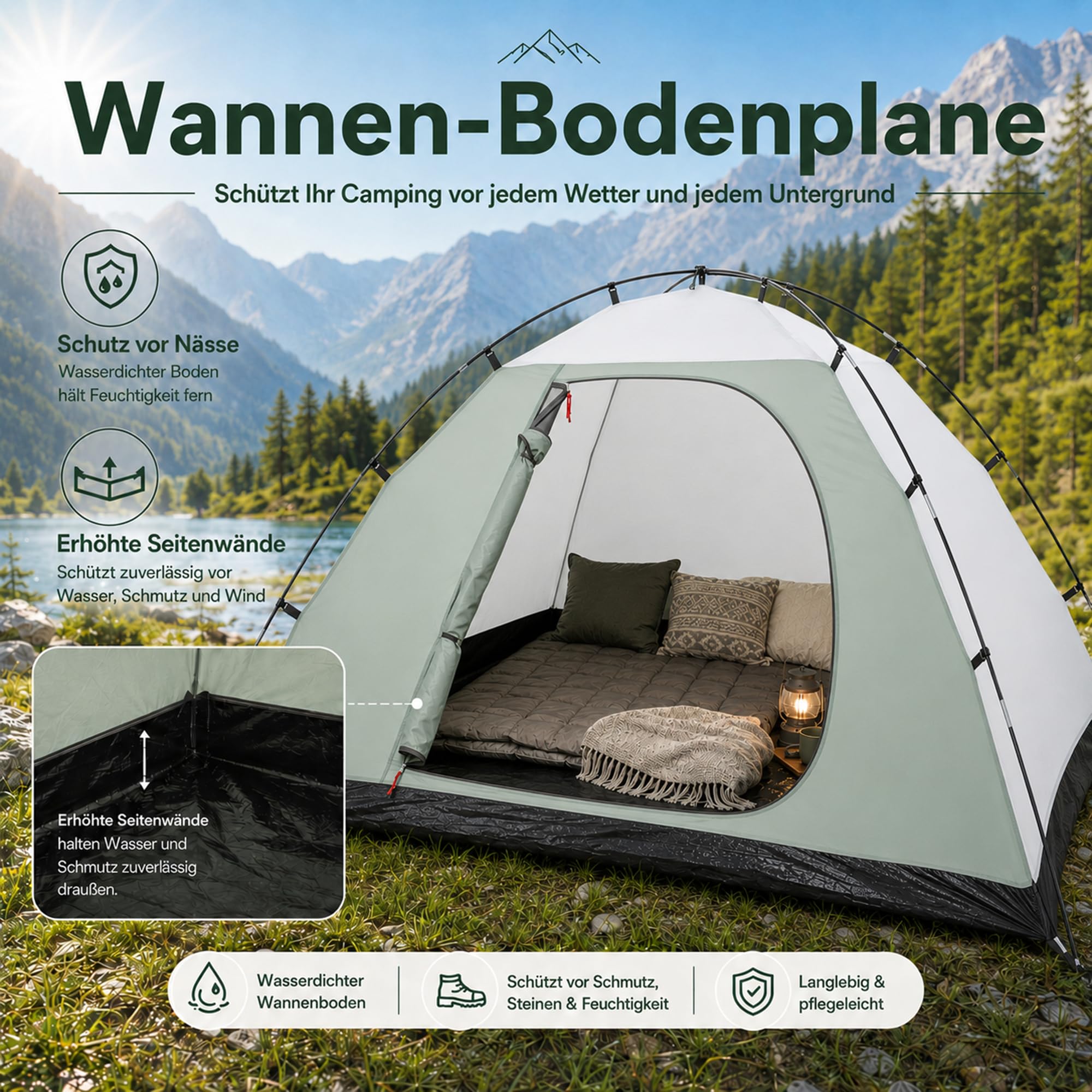 High Peak Kuppelzelt, Campingzelt mit Vorraum, doppelwandiges Iglu Zelt, 2000 mm Wassersäule, Wetterschutz-Eingang, leicht aufzubauen, für Camping Festival Garten Outdoor Roadtrip Reise Urlaub Park