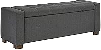 Signature Design by Ashley Cortwell Tufted Upholstered Storage Bench Ottoman, Charcoal Gray Entryway Bedroom Bench