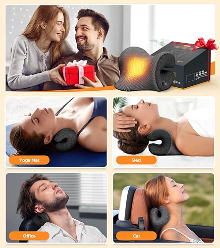 Miniatura 6 de Estirador de cuello térmico 3s para aliviar el dolor, funda de terapia magnéticaalmohadilla térmica de grafeno, dispositivo de almohada de tracción