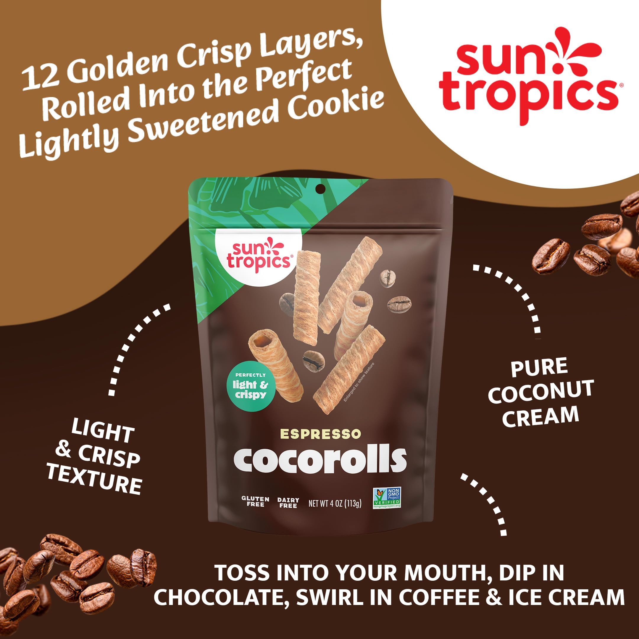 Amazon.com: Sun Tropics CocoRolls Espresso Flavor- 6 count (4 oz
