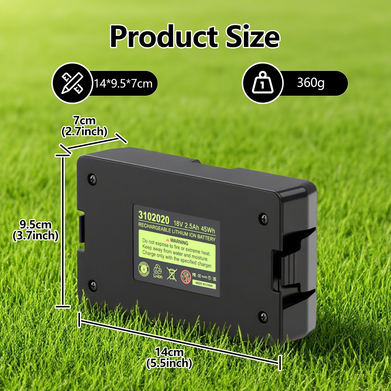 18V 2.5Ah DREAMDASH Akku Batterie, für Gardena Sileno City Life Minimo | Ersatzakku für Automower Husqvarna 305 310 315 315X, Gardena Sileno City 500 300 250, Sileno Life 750 850, Sileno Minimo 250