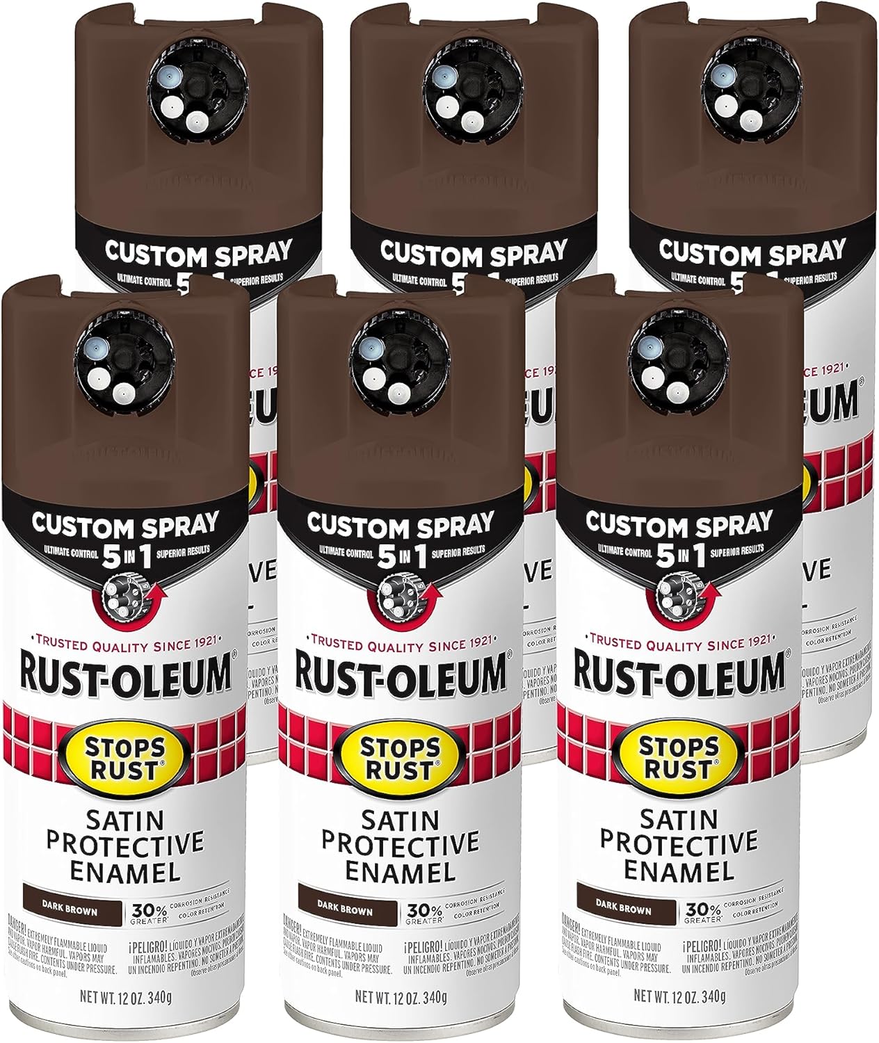 RustOleum 3768736PK Stops Rust Custom Spray 5in1 Spray Paint, 12 oz