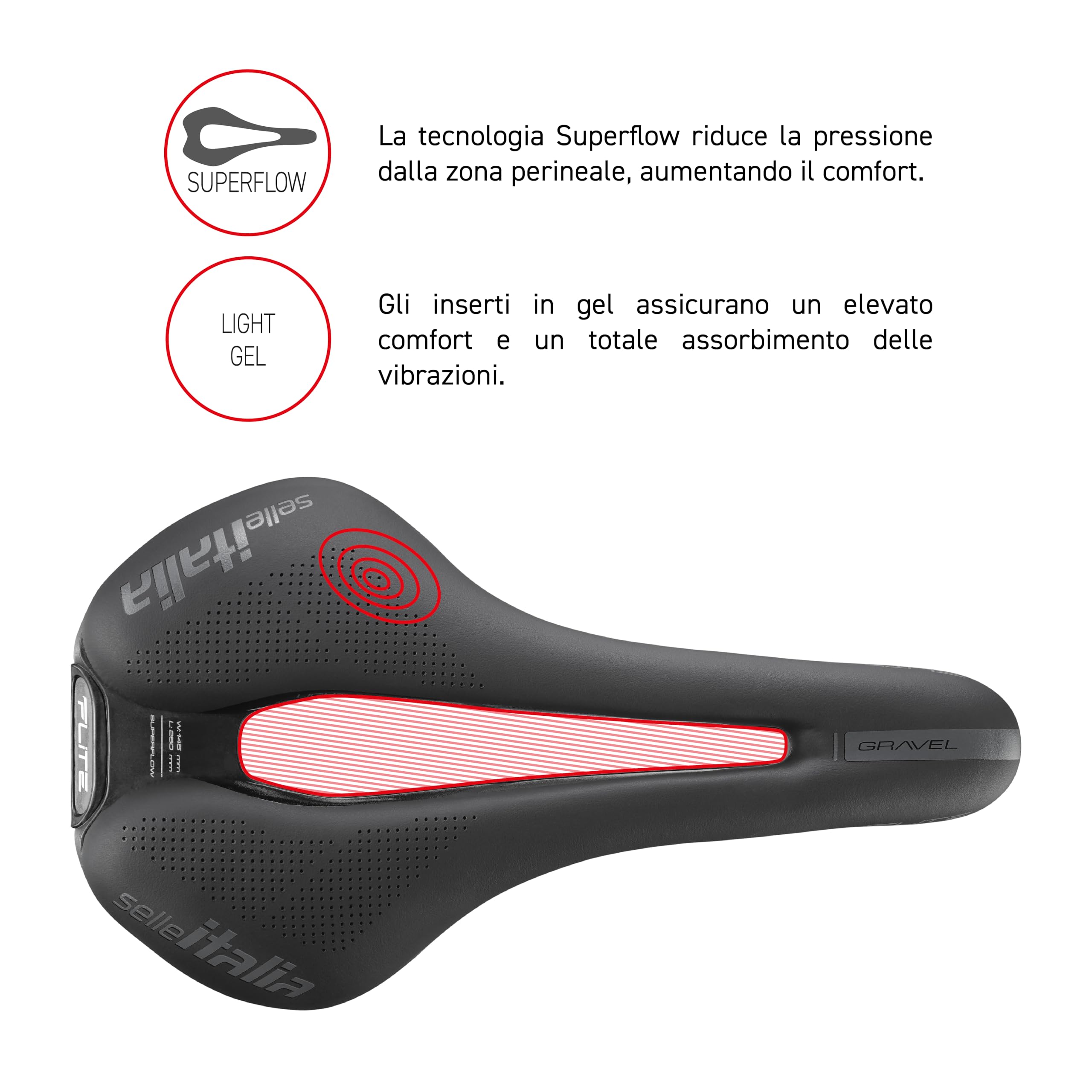 Selle Italia Flite Boost Gravel Ti316 Superflow - Selle FLITE Boost Gravel TI 316 Superflow bleu, L3 Unisex adulto