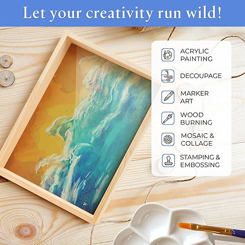 Miniatura 5 de Panel de pintura de abedul de 11 x 14 x 1-12 pulgadas, paquete de 3 tableros de lienzo de madera para pintar, carteles en blanco para manualidades,