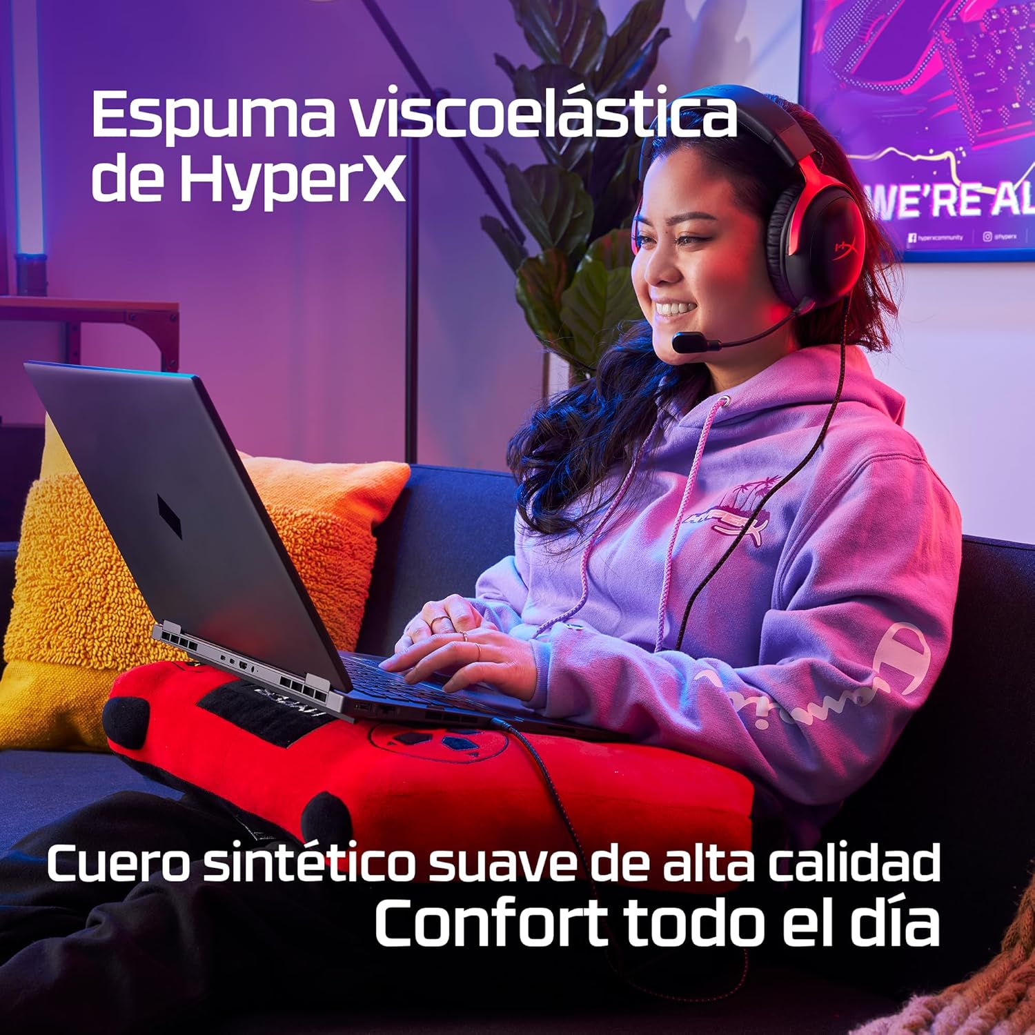 HyperX Cloud III – Auriculares Gaming con Cable, PC, PS5, Xbox, Drivers 53 mm, DTS, Marco Resistente, micrófono 10mm, USB-C, USB-A, Blanco-Rosa 3