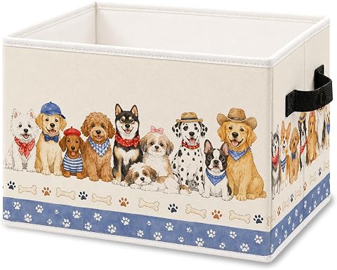 Dog Family Foldable Storage Bins Box with Handles