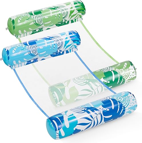 Sloosh 2 paquetes de hamacas para adultos, 4 en 1, inflables, multiusos, flotadores inflables de PVC, hamaca de agua para descansar disponible en Yaxa Venezuela