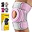 CAMBIVO ELITE Knee Brace for Women & Men with Side Stabilizers, Patella Gel Pads Brace for Meniscus Tear for Maximum Knee Pain Support (Baby Pink, Large)