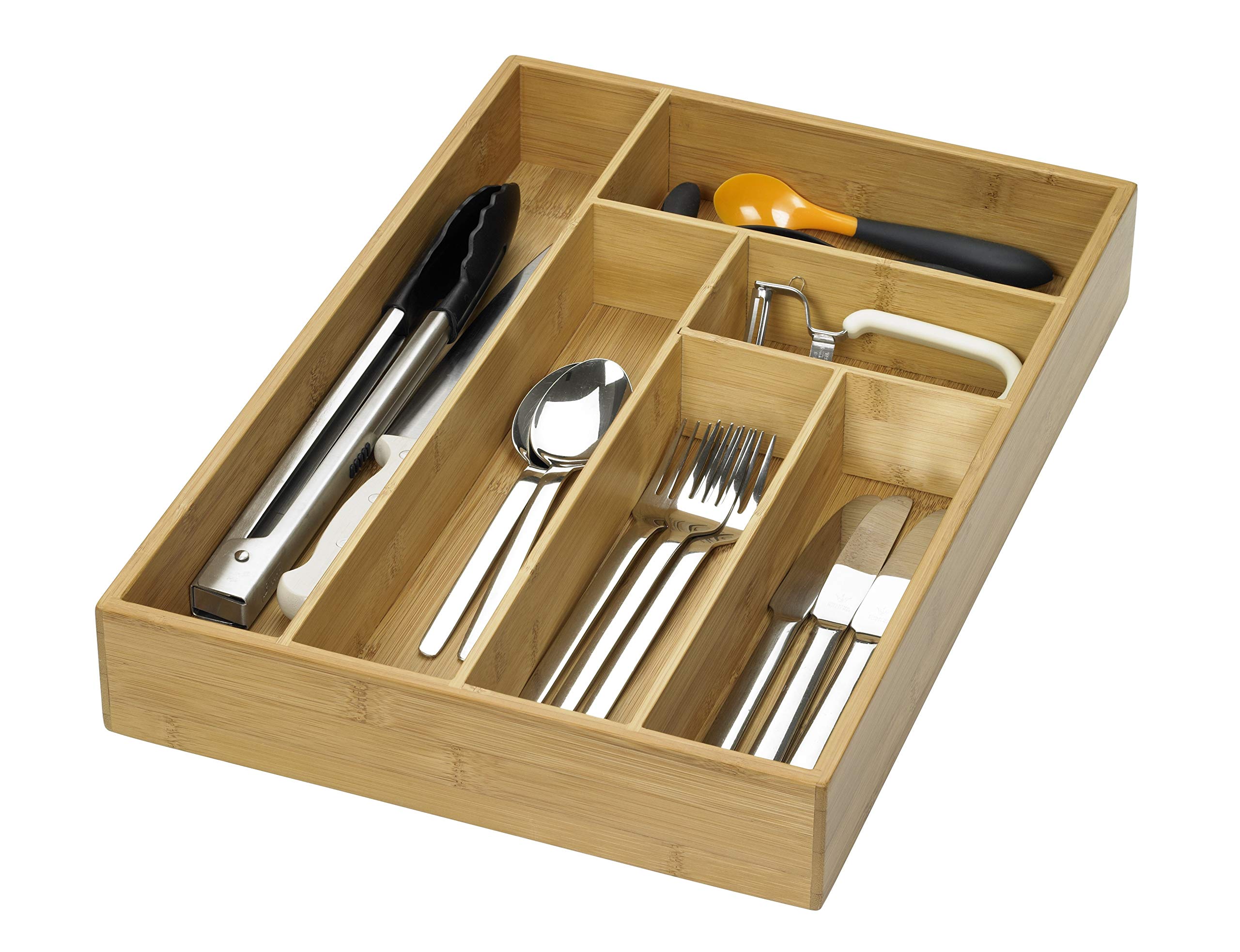 Lurch 10715 Besteckkasten Bambus groß mit 6 unterschiedlich großen Fächern, 44,5 x 30,5 x 6,5 cm Küche, Haushalt & Wohnen
