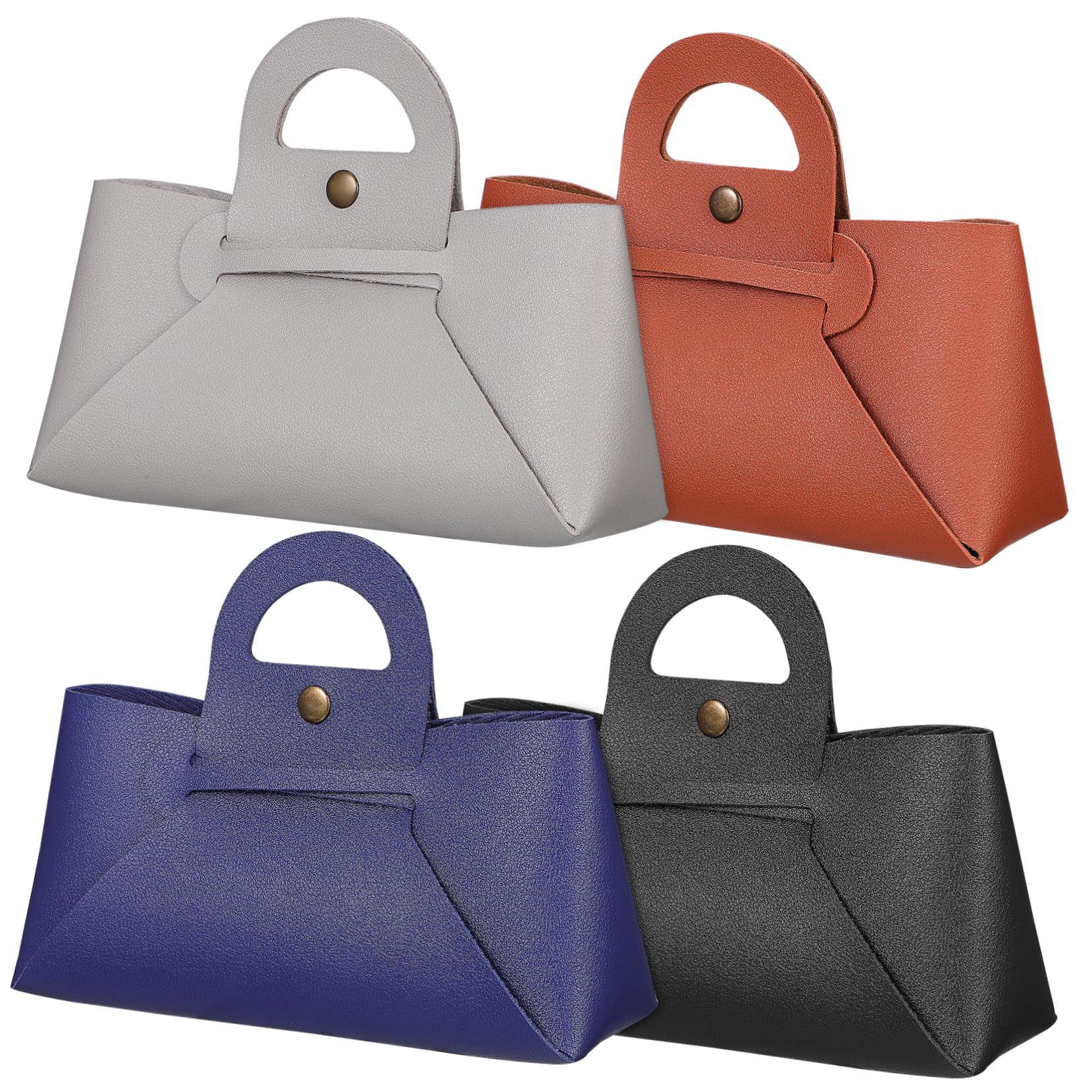 Healvian Estuche De Gafas De Sol 4 Piezas Bolsa De Cuero Diseño Elegante Resistente