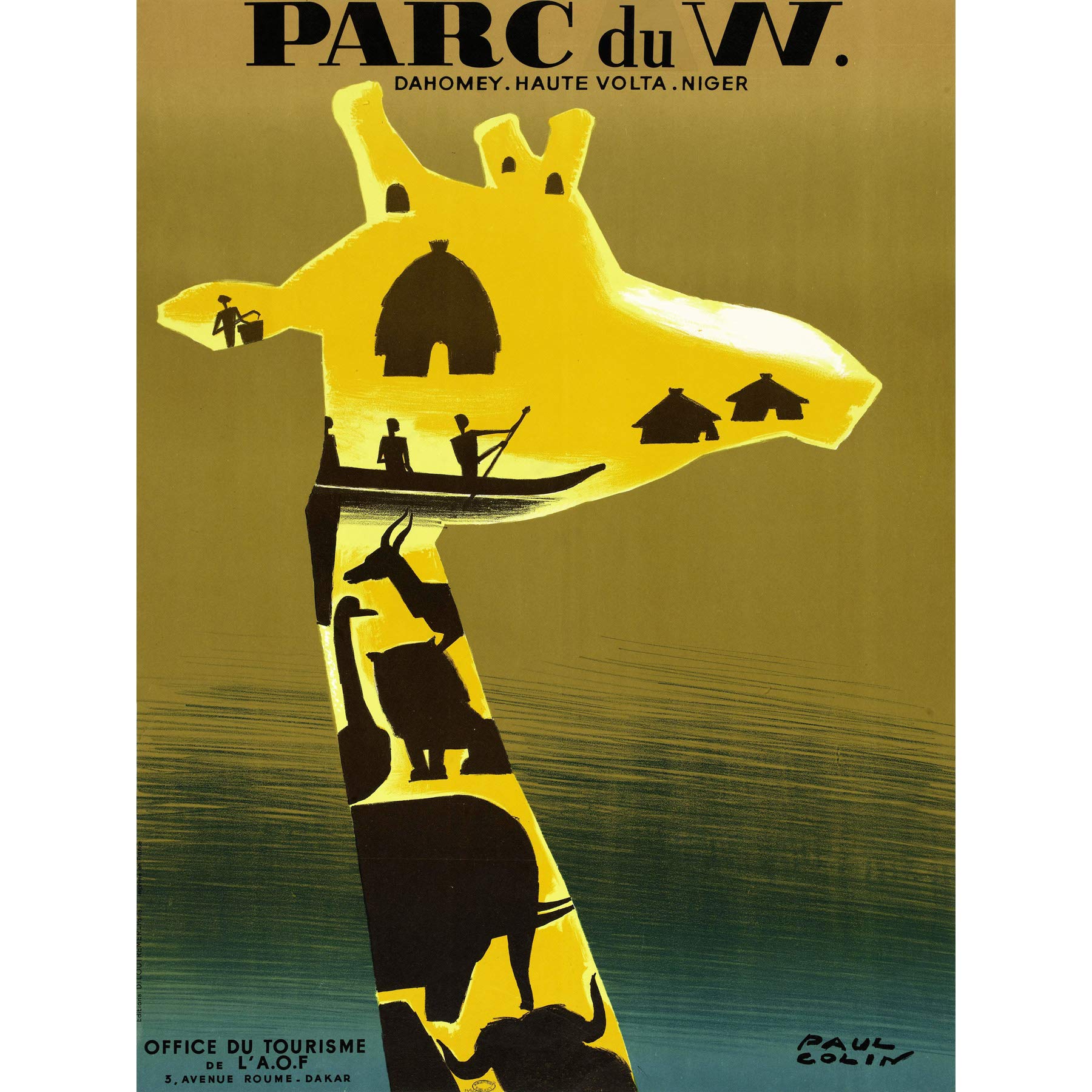 Colin Dahomey Park Nature Reserve Giraffe Advert Large Wall Art Print Canvas Premium Mural