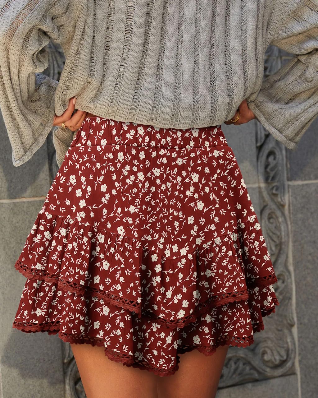 onlypuff Pantalones cortos fluidos para mujer, minifaldas con volantes, cintura alta, pantalones cortos de tenis para adolescentes, pantalones cortos de verano