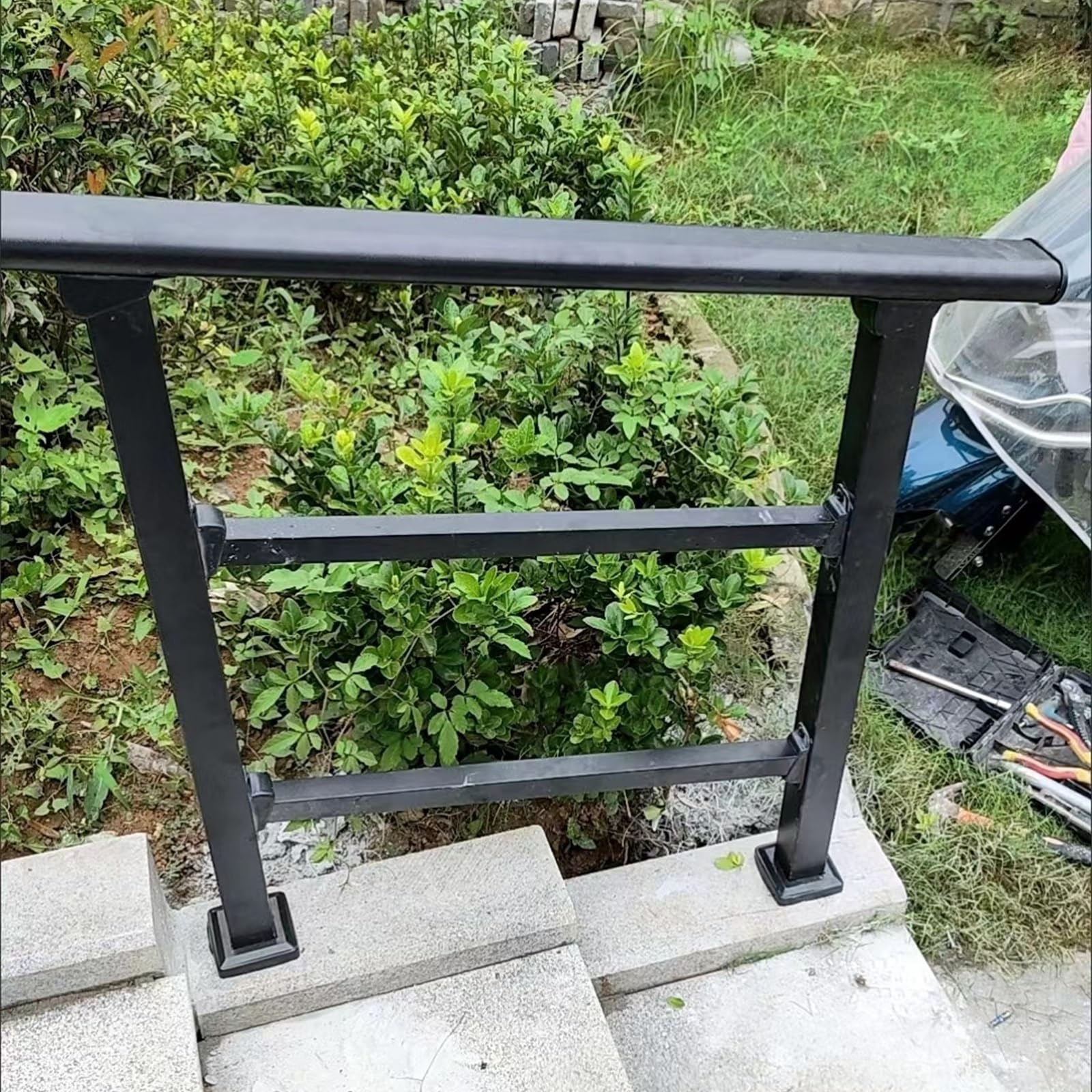 Pasamanos para exteriores de acero galvanizado resistente para escaleras de porche