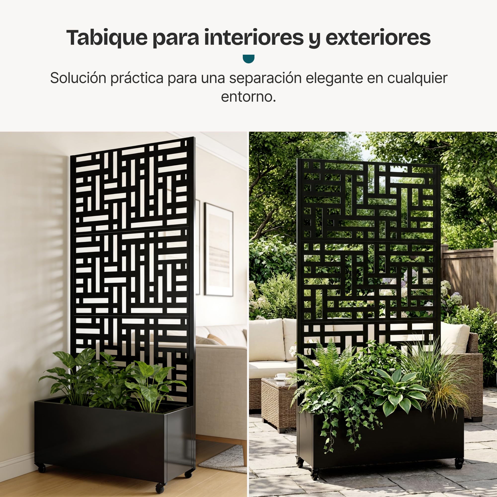 casa.pro Separador de Ambientes Bernalda Metal 190x82x38 cm Negro
