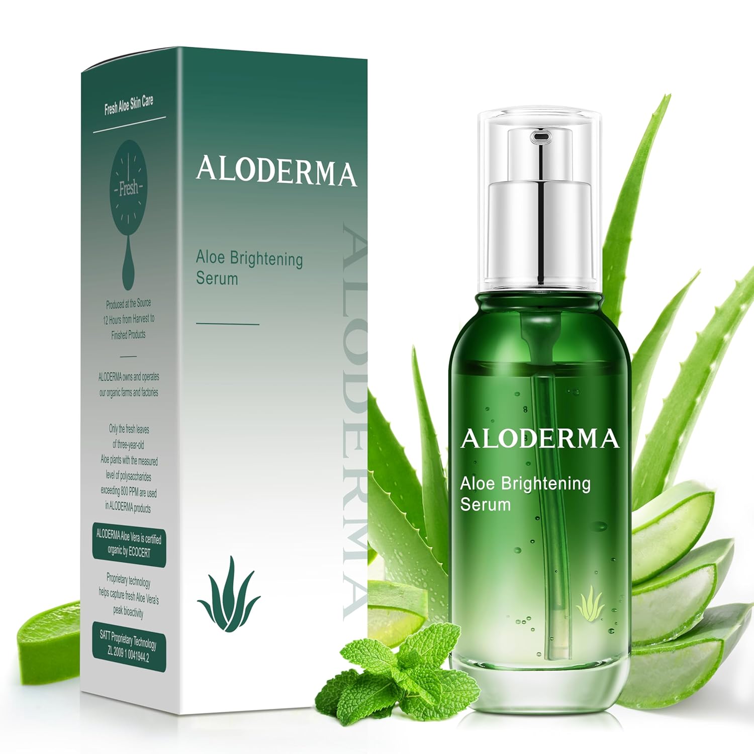 Aloderma Aloe Brightening Serum for Face Made with 65% Organic Aloe Vera + Niacinamide & Vitamin C for Bright, Luminous Skin – Natural Serum to Hydrate & Revitalize Dull, Tired Skin, 1.7oz Aloderma Aloe Brightening Serum for Face Made with 65% Organic Aloe Vera + Niacinamide & Vitamin C for Bright, Luminous Skin – Natural Serum to Hydrate & Revitalize Dull, Tired Skin, 1.7oz