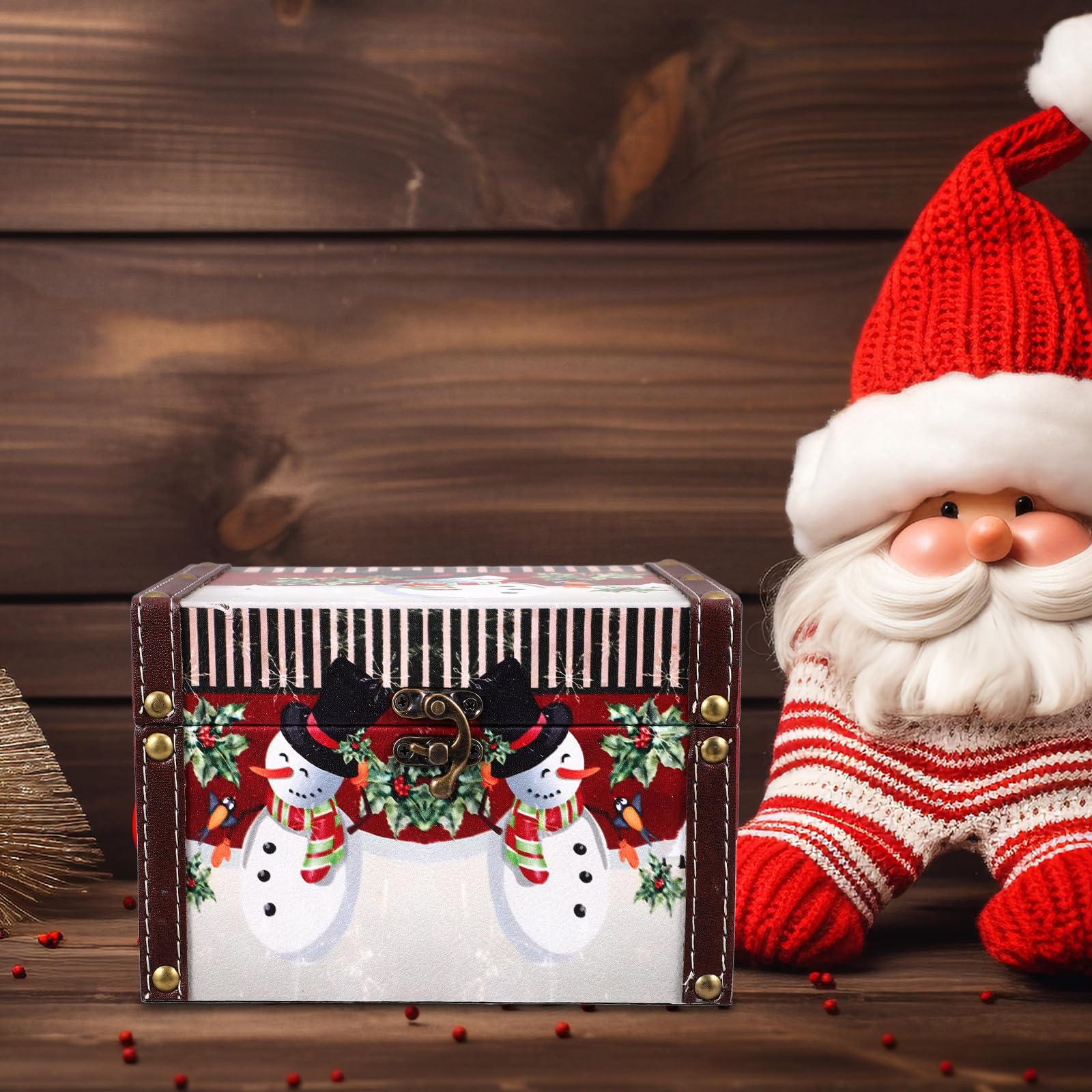 Toyvian 3 Stück Weihnachts Holzkiste im Vintage Stil für Schmuck und