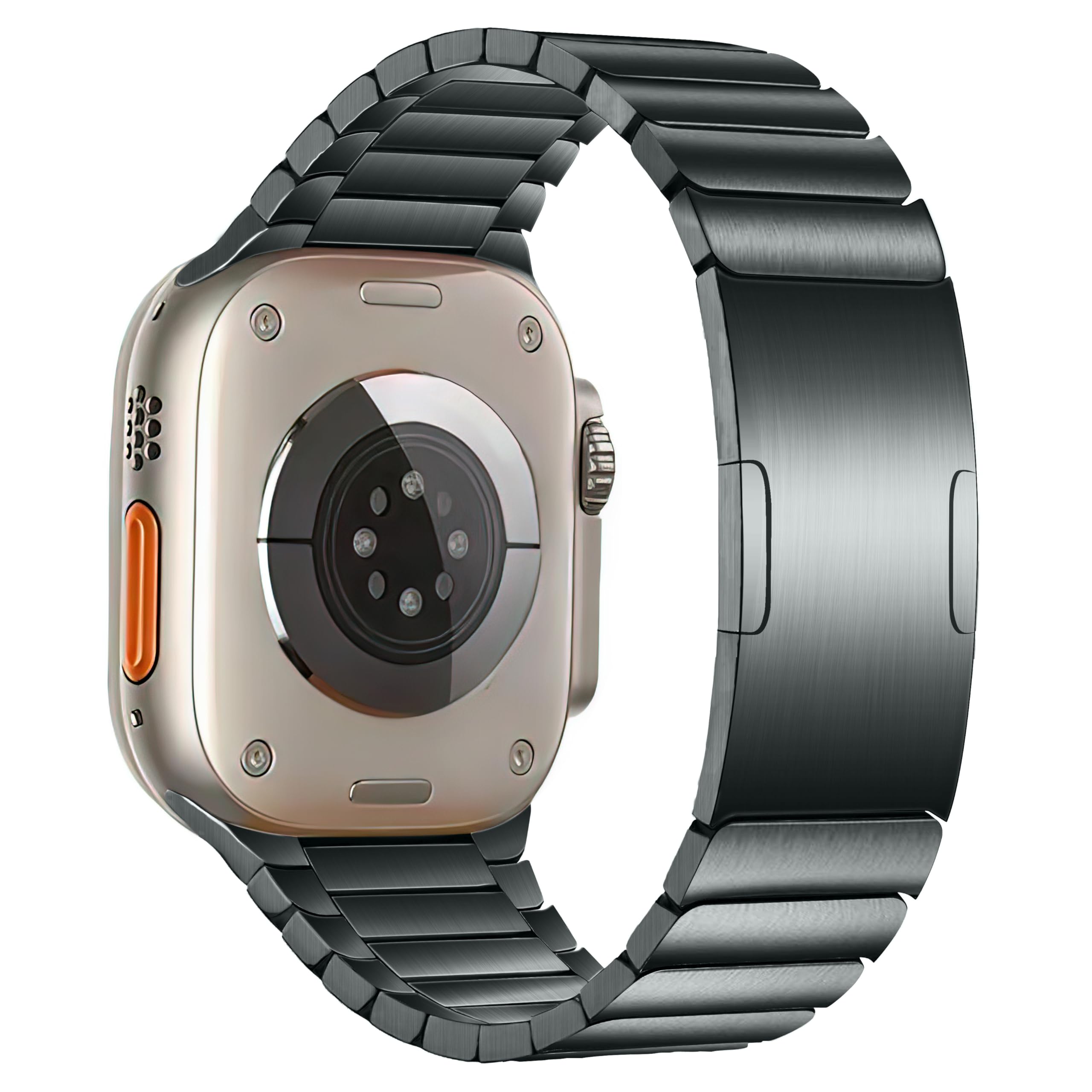 Bracelet Titane Apple Watch 11/10, Ultra 3, SE, Maille Courbe DLC