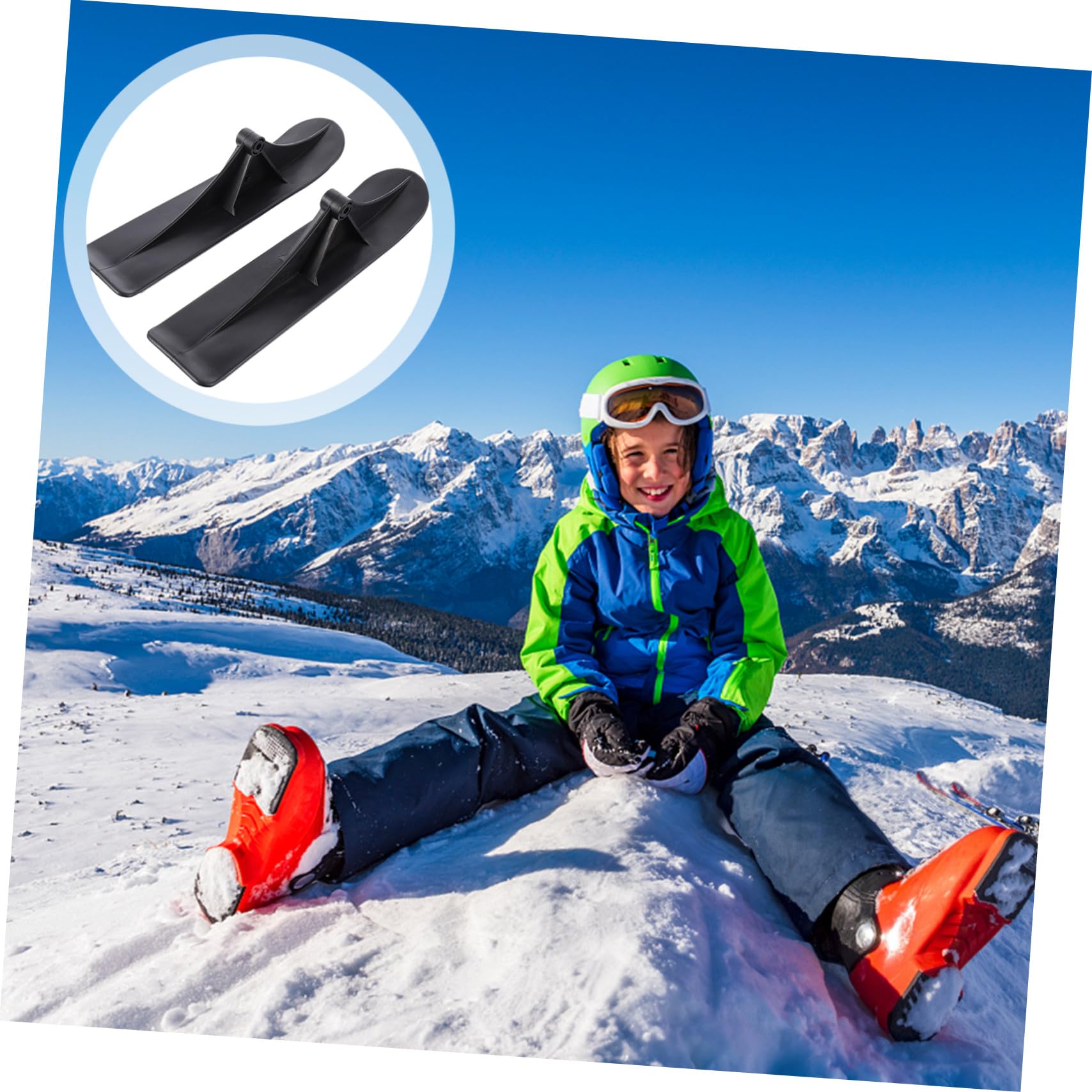 Hemobllo Kit de Scooter de Ski 125 Roues en PP pour Garçon et Filles | 1 Paire, Noir, Compatible Balance Trottinette, Installation Facile, Résistance aux Basses Températures