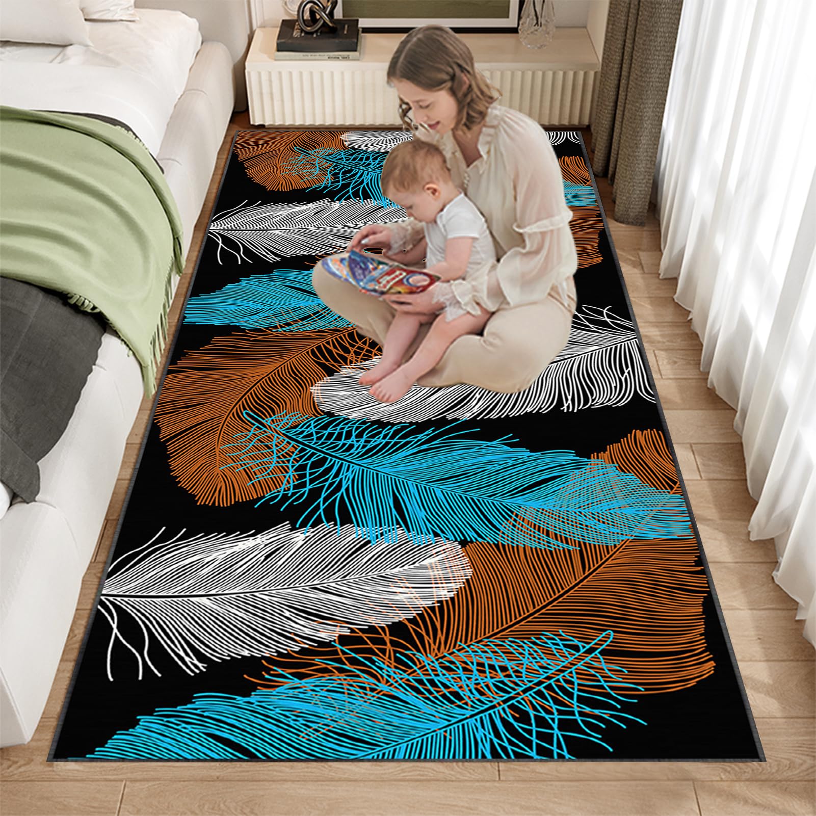 Tappeto Passatoia per Ingresso 80 x 300 cm, Tappeto Passatoia per Corridoio Moderno Tappeto Runner Cucina Lavabile Tappeto per Cucina, Soggiorno, Camera da Letto, Ingresso, Lavanderia