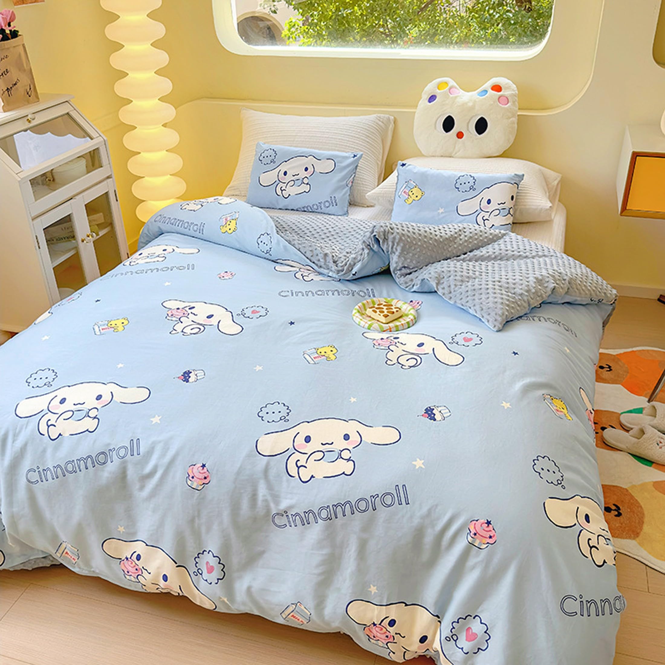 Roffatide Cartoon Cinnamoroll Fleece Decke - Fuzzy Weiche Mikrofaser Gemütliche Wurf für Couch, Bett, Sofa (Ohne Kissenbezug) 150 * 200cm B