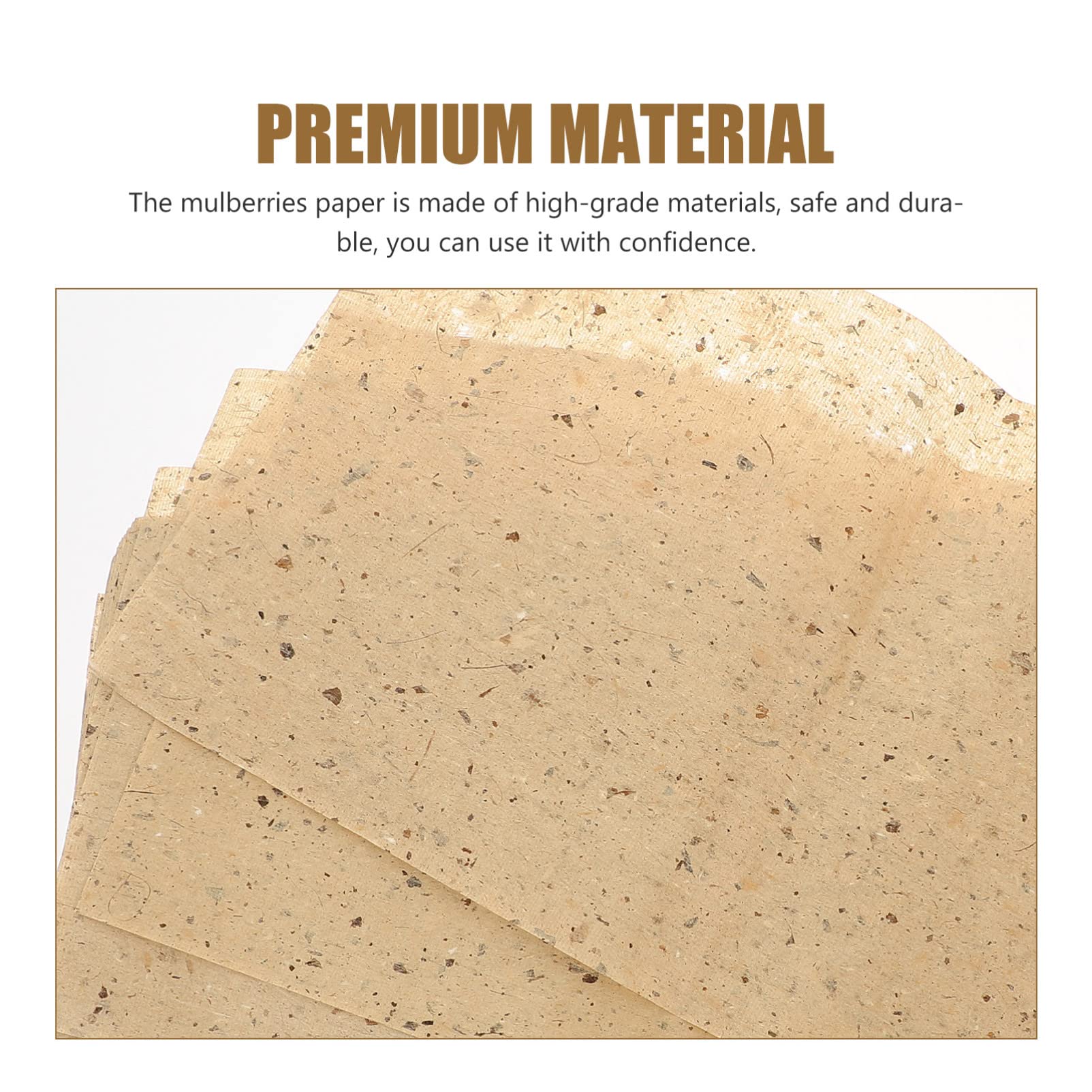 50 Feuilles Papier Mûrier 30x40cm - Naturel, Fait Main Pour Peinture & Calligraphie