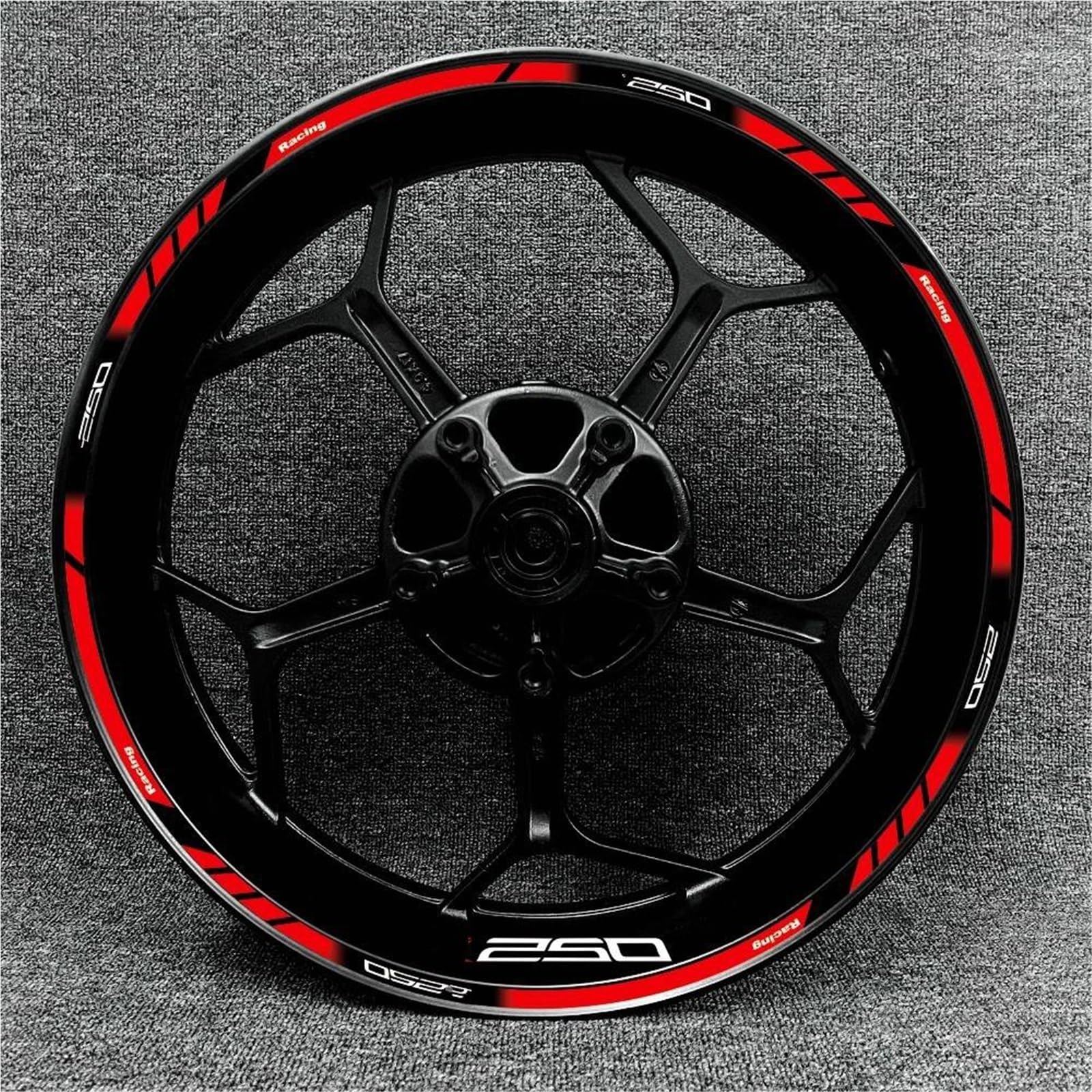 Motorcycle Wheel Hub Decal Front and Rear Rim Reflective Sticker for Kawasaki for Z250 for Z300 for Z400 for Z650(Color7)