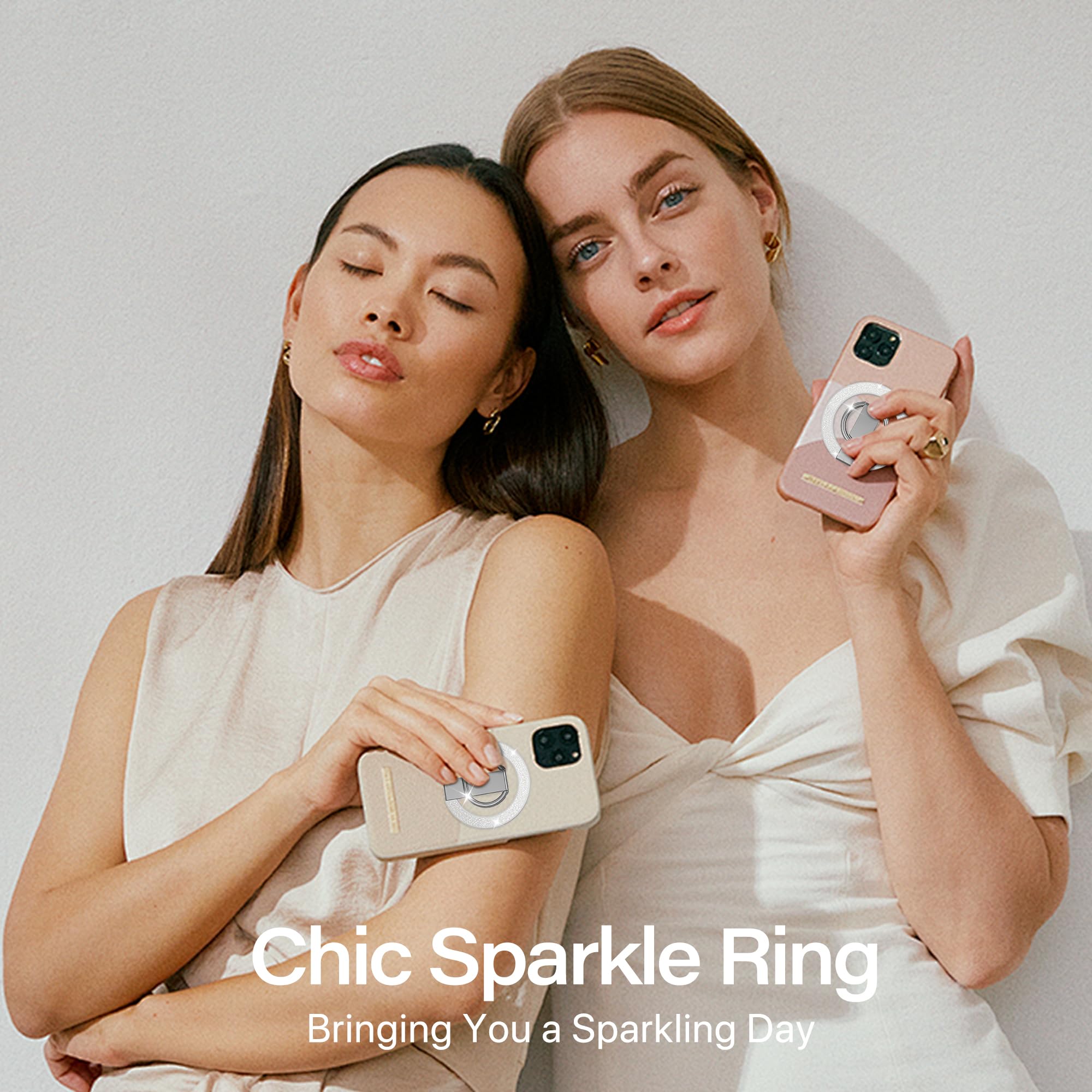 Eleganter Magnetischer Handy-Ringhalter Mit Strass – Starke Magnete Für IPhone 12-16 – Auch Als Ständer Nutzbar