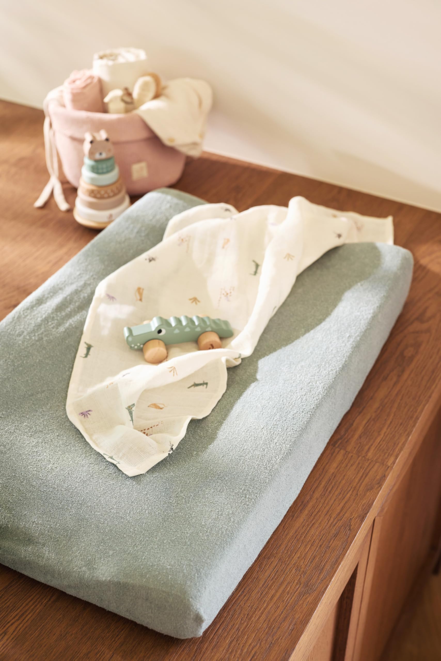 Jollein Fodera per fasciatoio in spugna – verde mare – 50 x 70 cm – 85% cotone – 15% poliestere – certificato Oeko-Tex – rivestimento fasciatoio