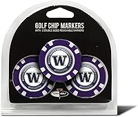 Vista 27 de Team Golf NCAA - Marcadores para pelotas de golf tamaño de ficha de póquer con marcadores de doble cara esmaltados más pequeños