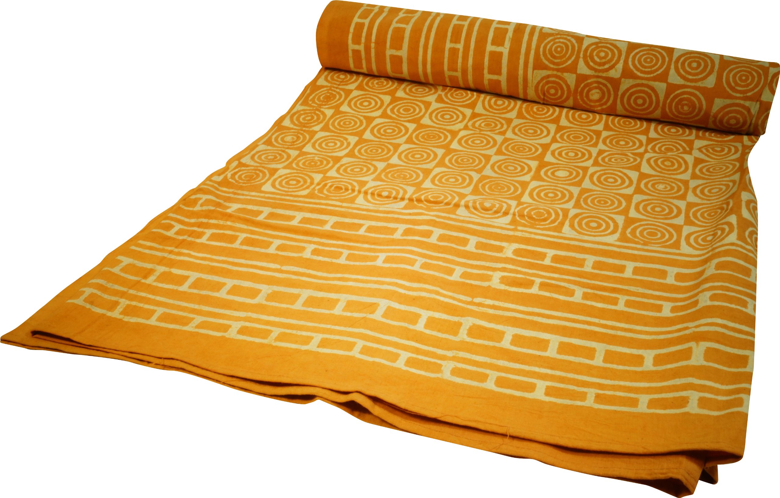 GURU SHOP Blockdruck Tagesdecke Baumwolle 225x275 Cm – Handgearbeiteter Überwurf Für Bett & Sofa