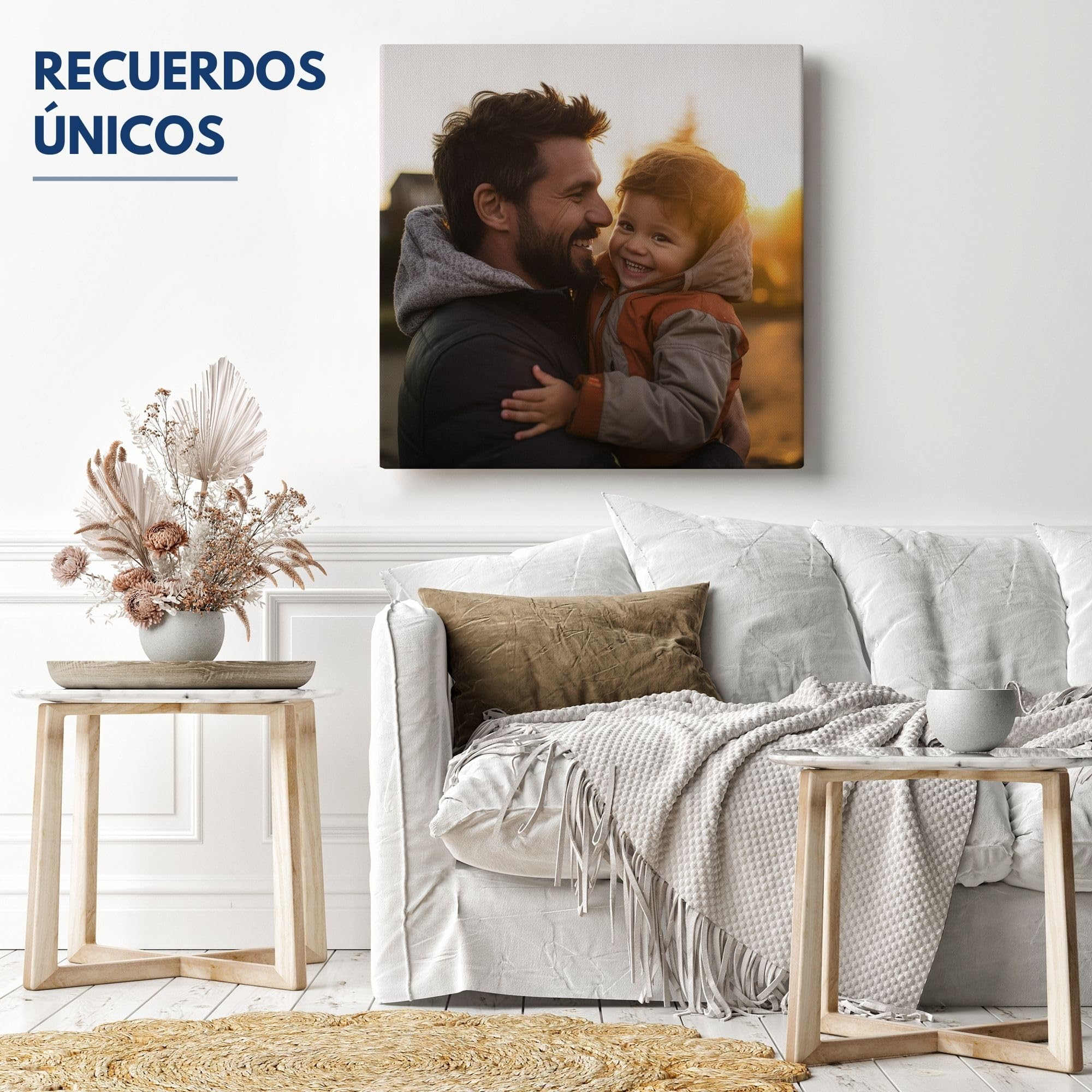 LolaPix Personalisiertes Bild. Personalisierte Leinwand mit Foto. Fotoleinwand. Fotoleinwand. Personalisierte Geschenke. Verschiedene Größen. Satz von 3 Leinwänden. Größe 30x30cm