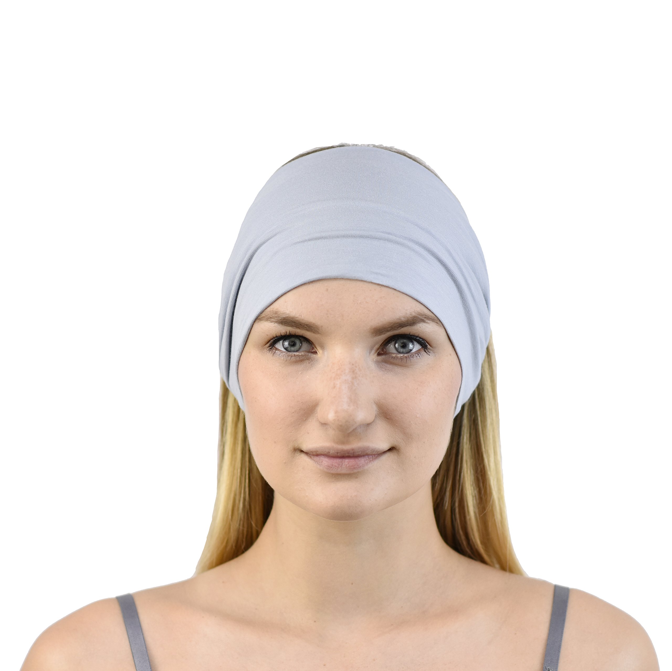 Jasmine Silk Unisex Bamboo Headband Hair Band (Blue) - Image 2