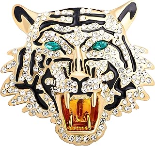 Via Mazzini Crystals Studded Stylish 'The Urban Jungle King' Tiger Brooch/Lapel Pin for Men And Boys (Brooch0609) 1 Pc Price In India