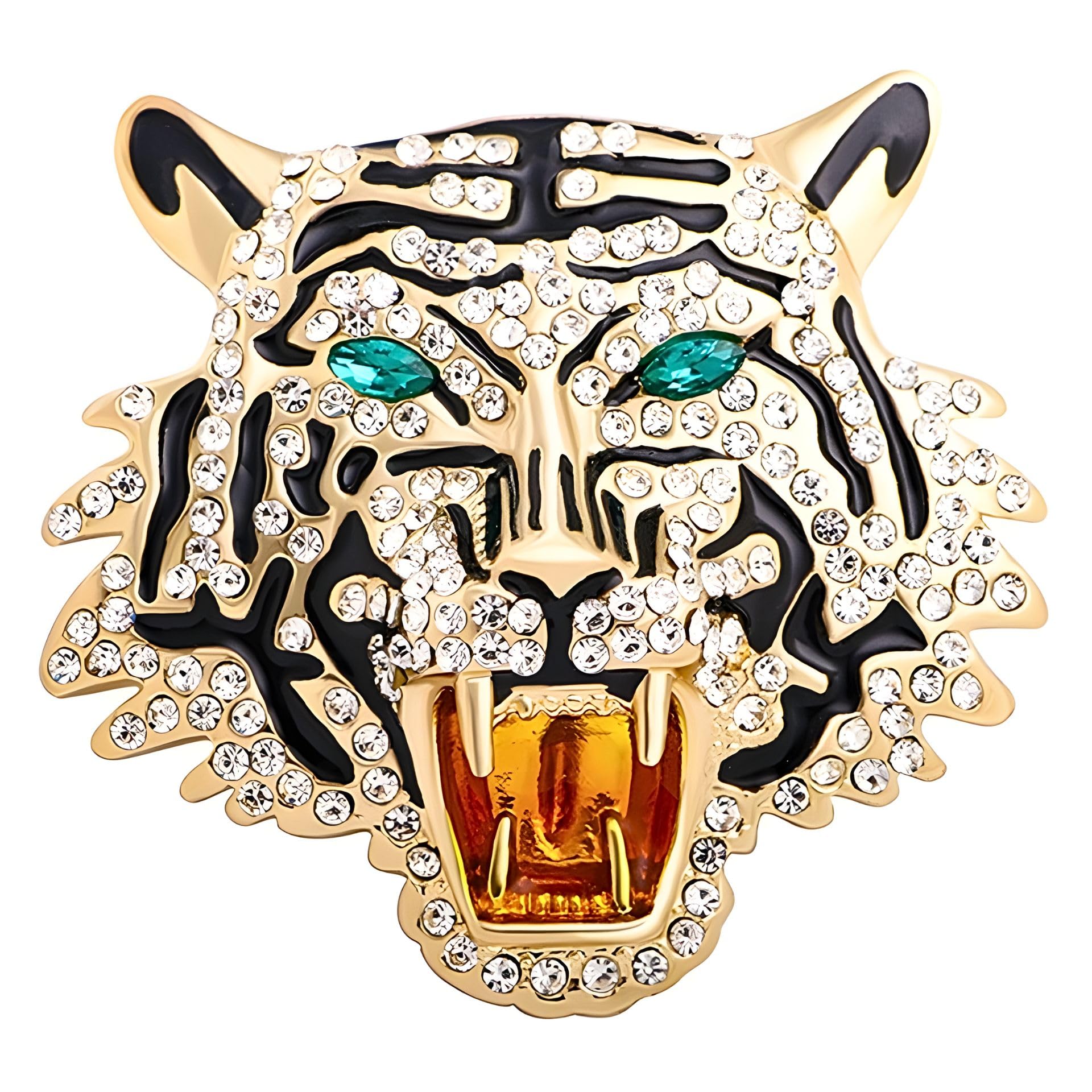 Crystals Studded Stylish 'The Urban Jungle King' Tiger Brooch/Lapel Pin for Men And Boys (Brooch0609) 1 Pc-image-27