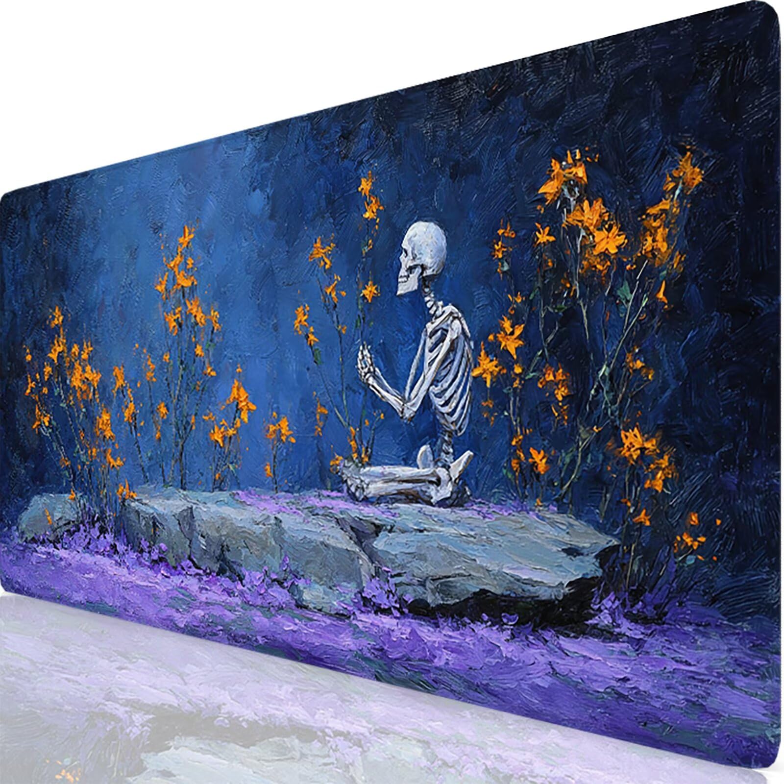 Niebieska podkładka pod mysz dla graczy, duża podkładka pod mysz XXL 1000x500x3 mm, podkładka pod mysz szkieletową Akcesoria do gier, antypoślizgowa gumowa podkładka pod mysz, poprawia precyzję i