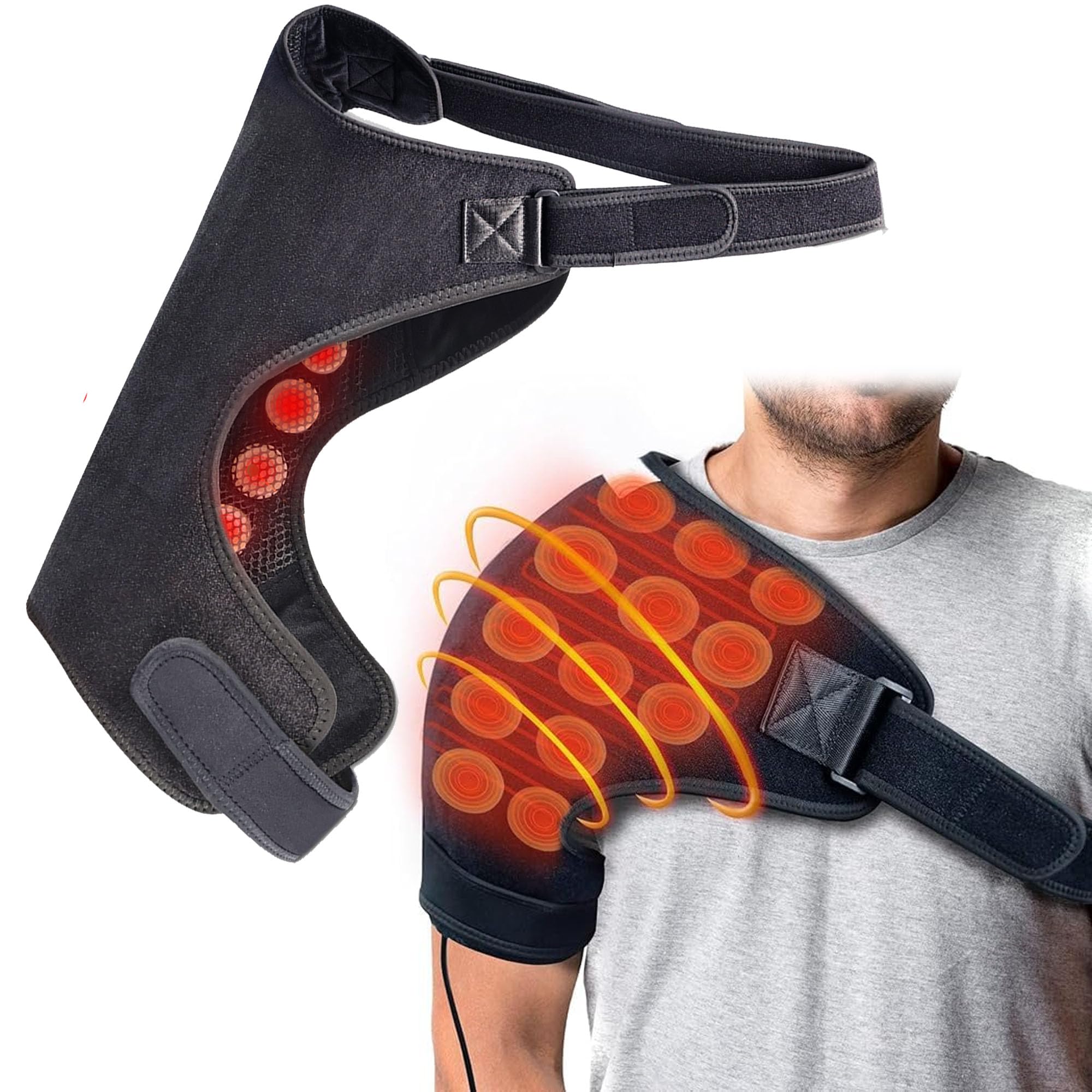 UTK Far Infrared Shoulder Heating Pads, Larger Size Shoulder Straps with Natural Jade, Shoulder Wrap Gifts for Men