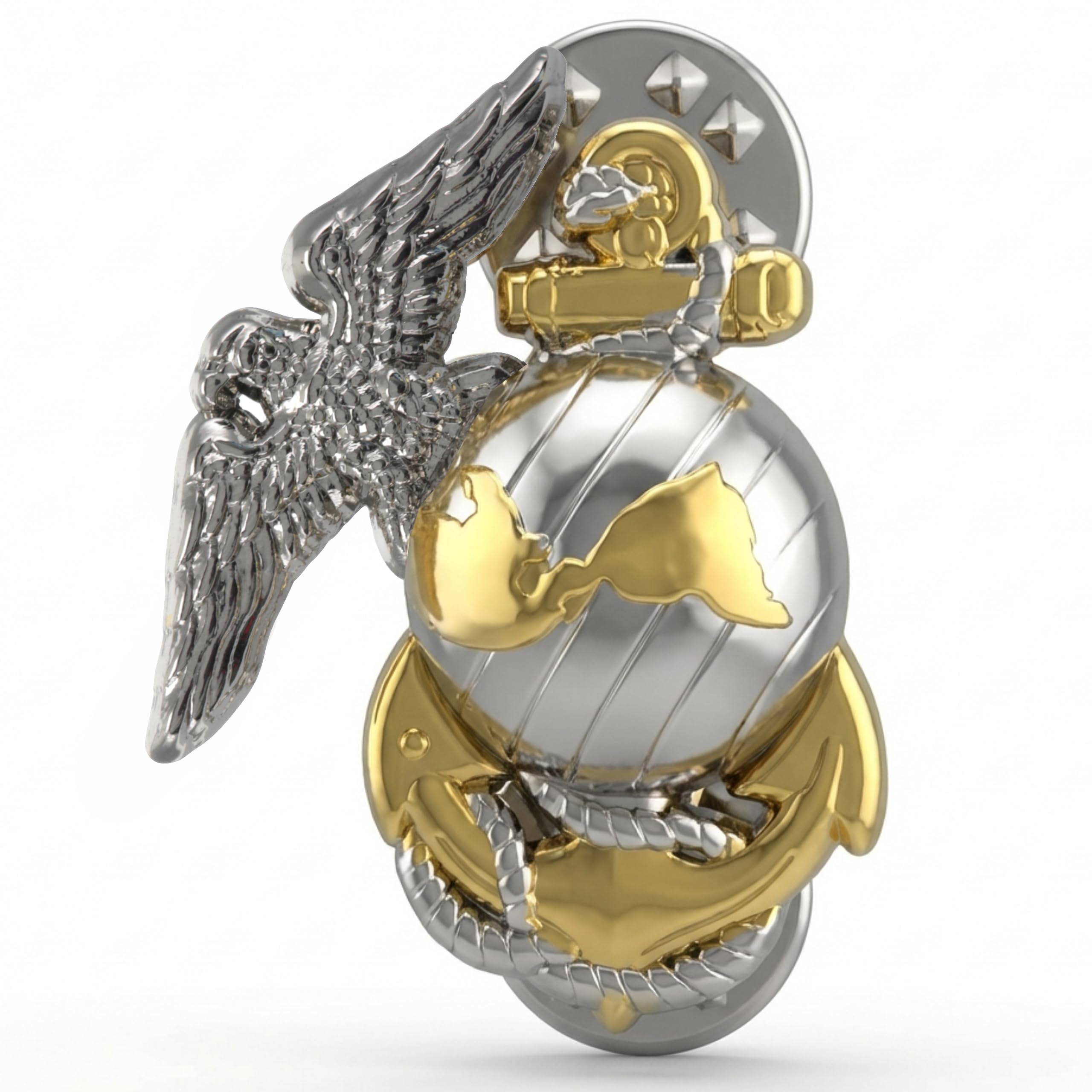 Officially Licensed United States Marine Corps USMC EGA Gold Tone and Silver Tone Left Lapel Pin (Left Pin)