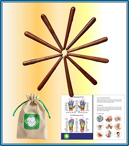Vista 2 de Lungcha Kit de herramientas de masajeador de pies con guía de uso y bolsa de herramientas para pies, manos, espalda, cuello, hombro tailandés