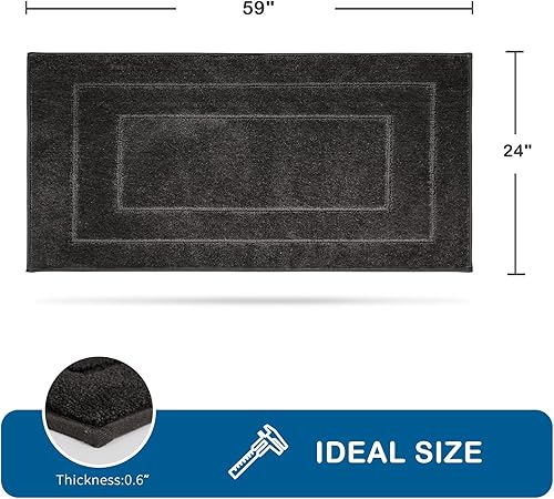 Miniatura 7 de PURRUGS Alfombra de pasillo de cocina lavable a máquina, 24 x 59 pulgadas, antideslizante, súper absorbente, suave para cocina, pasillo y