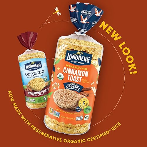 Miniatura 5 de Lundberg Pasteles de arroz integral orgánicos tostadas de canela 95 onzas sin gluten veganos de grano entero Kosher certificado orgánico USDA