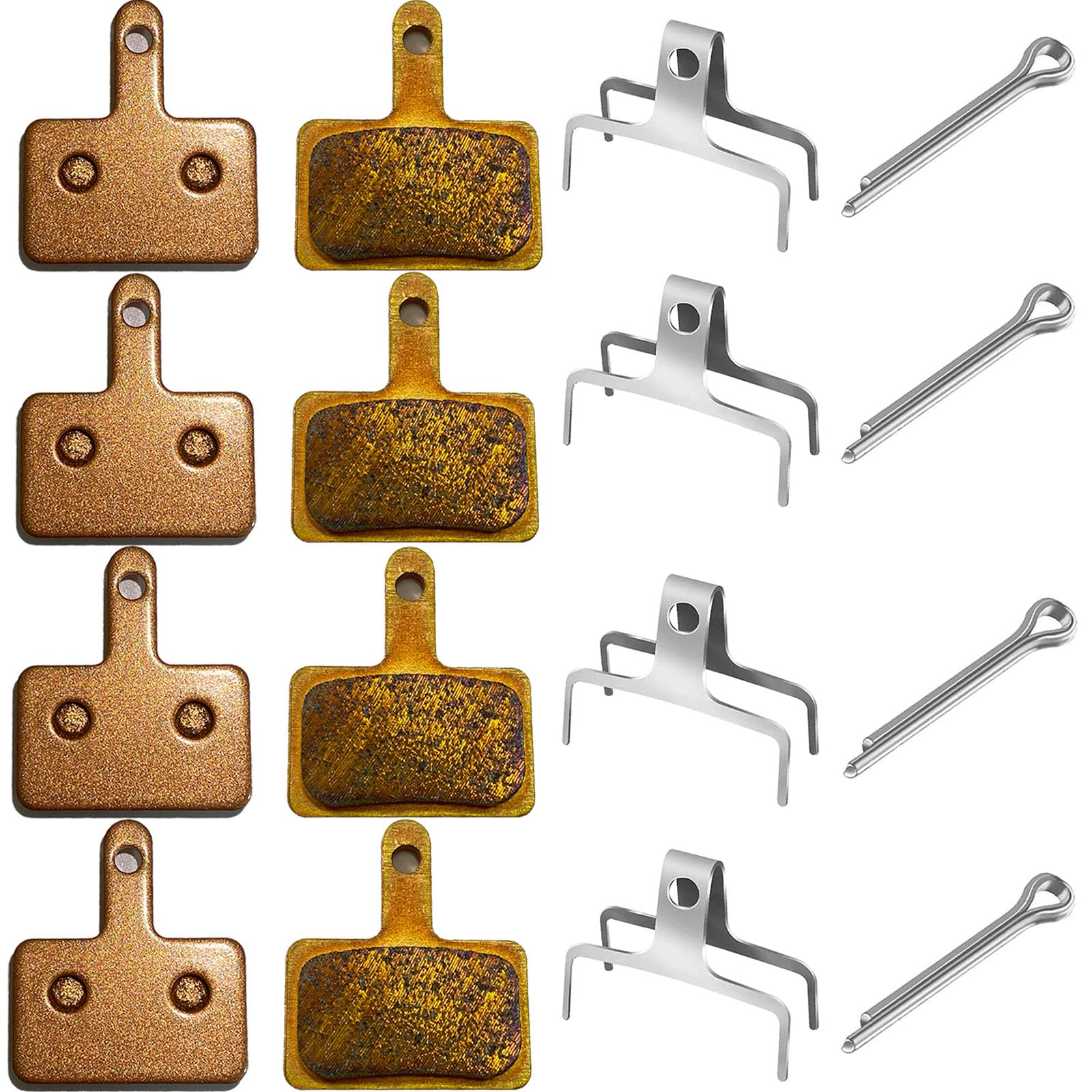 4 Pair Sintered Brass Bike Brake Pads High Performance Bicycle Brake Pads for Shimano MT200, Mountain Bike Disc Brake Pad, Bike Brake Pads Fit for TRP/Tektro/Shimano Deore B01S M315 M415 M525 M515
