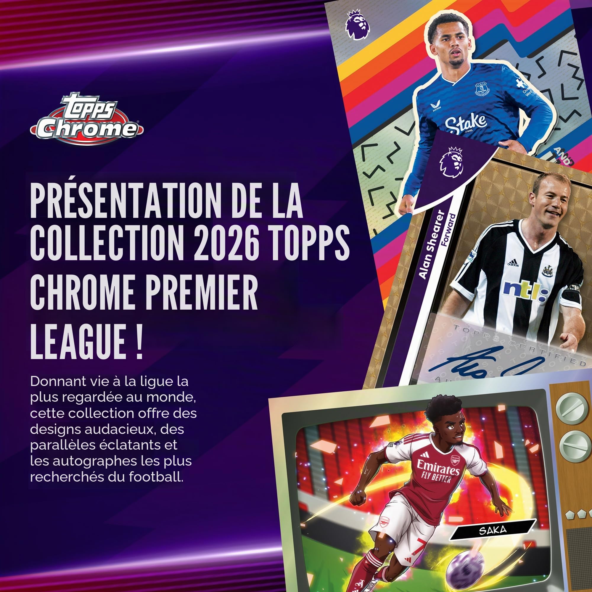 Topps Premier League 2026 Ballon de Football chromé Boîte économique Scellé en Usine